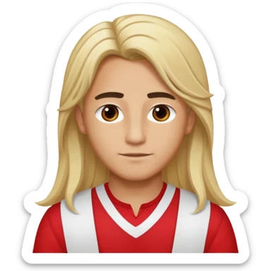 Adonis, Desire God from Rome Mythology with long blonde hair, red and white outfit, sticker