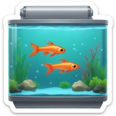 fish tank with shrimp inside sticker