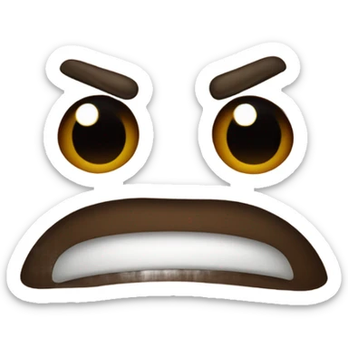Poop with mad face sticker