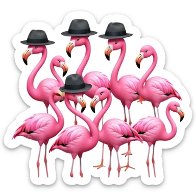 Fedora Flamingos sticker