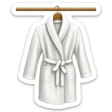 White dressing gown on hanger sticker