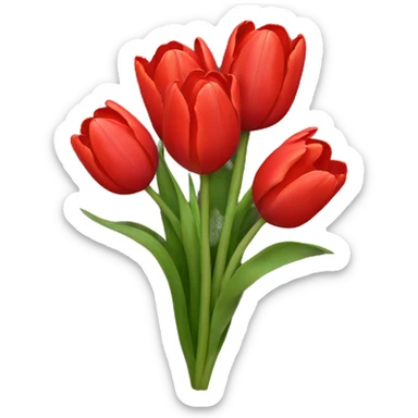 Red tulip bouquet  sticker