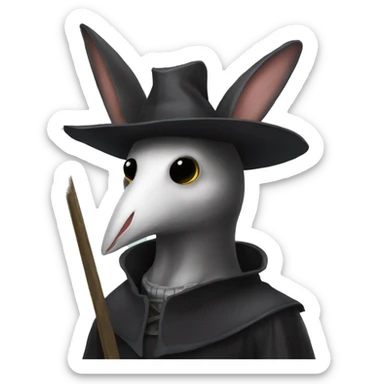 plague doctor bunny ears sticker