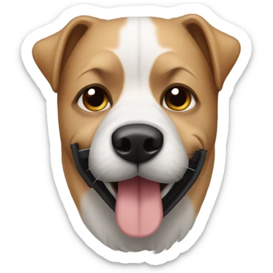 Dog with a Covid mask  sticker