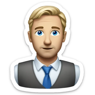 Blue eyes european architect sticker