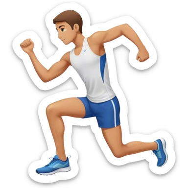 male runner stretching quadriceps sticker