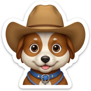 Dog with a cowboy hat sticker