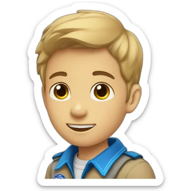 Scout boy with a blue scout shirt sticker