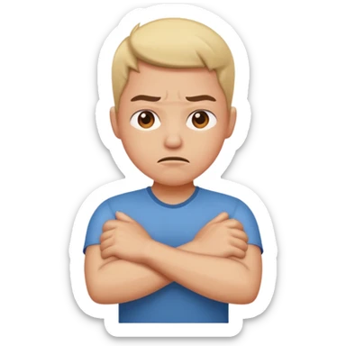 Frustrated arms crossed sticker