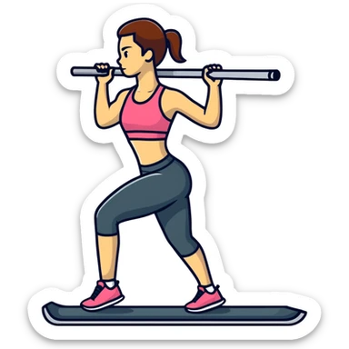 athletic woman exercising in standing position sticker