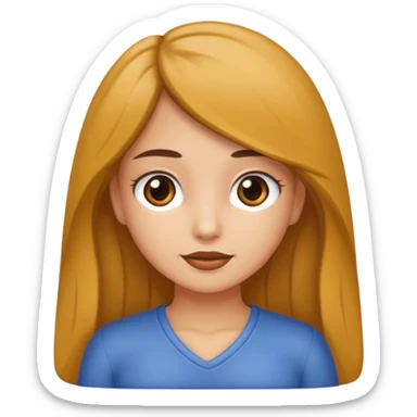 haz a una chica con pelo libro pero medio largo, que sea castaña y de piel clarita  sticker