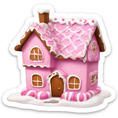 A pink gingerbread house sticker