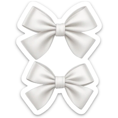 White bow on white bow sticker