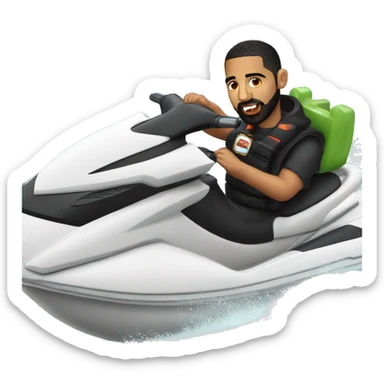 Drake eating a whopper on a jetski sticker