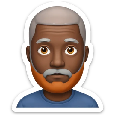 Bald black man with gray beard sticker
