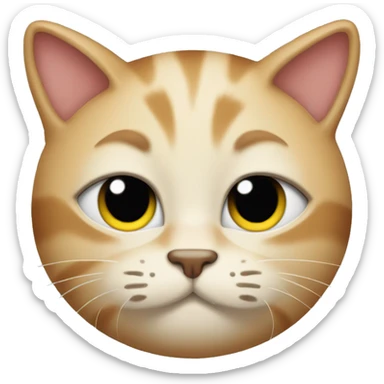 the cat closes its eyes with its paws sticker
