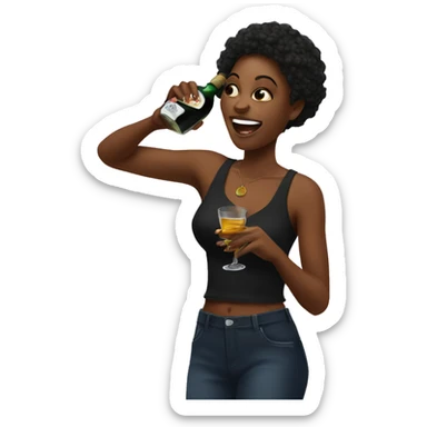 Black woman taking liquor shot sticker