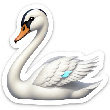 Swan emoji facing left side sticker