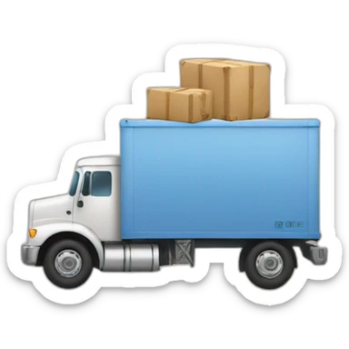 moving truck with suitcases in it sticker