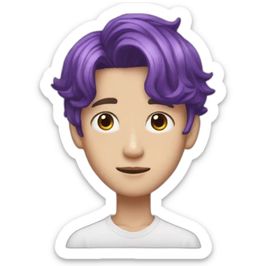 Jung kook with purple hair sticker