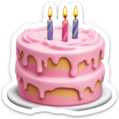 Birthday cake pink frosting sticker