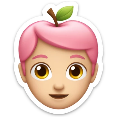 baby pink apple iphone heart sticker