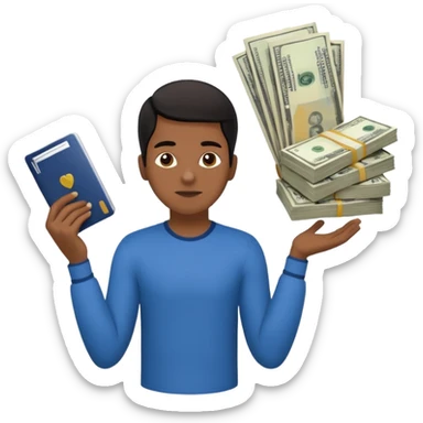 archetype for a young adult: The Precarious-Independent (20-25yr) Dealing with unstable incomes, bills, rent and expenses they have to have full control over finances but often don’t have the flexibility to think about long-term goals. South american or black individual 
 sticker