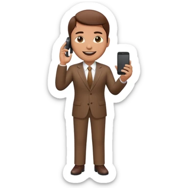 A 3D full body MNC Employee bitmoji talking on mobile with someone sticker