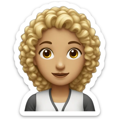 Arab Curly hair engineer girl sticker