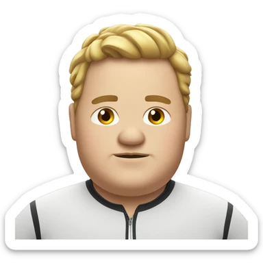 overweight man in cycling clothing sticker