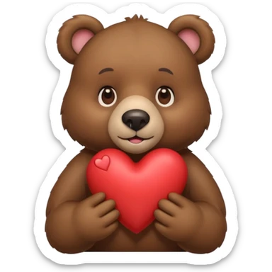 Ours qui tien un cœur  sticker