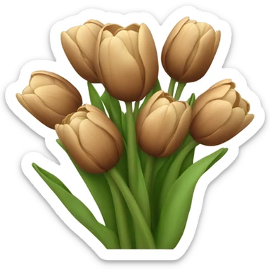 Bouquet of brown tulips  sticker