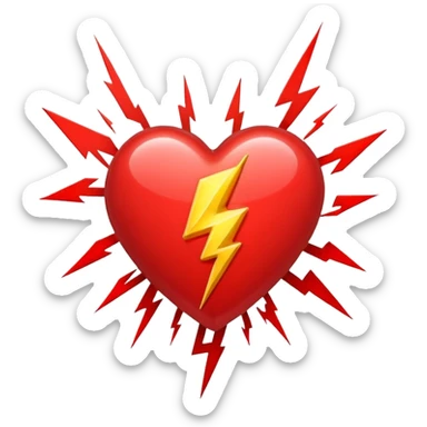 Un corazón con un Rayo  sticker