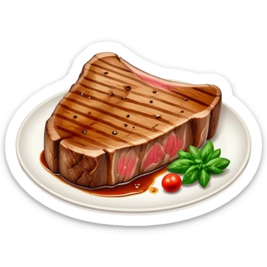 Plate of t bone steak  sticker