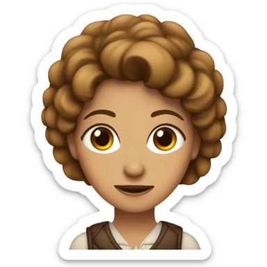 Mujer castaña pelo lacio de ojos marrones sticker