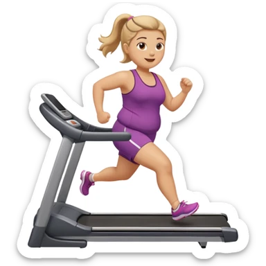 girl running on treadmill fat sticker