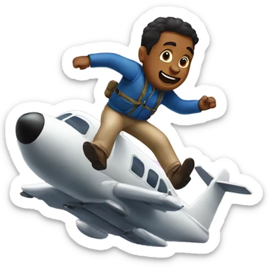 Man jumping out of a plane with no parachute sticker