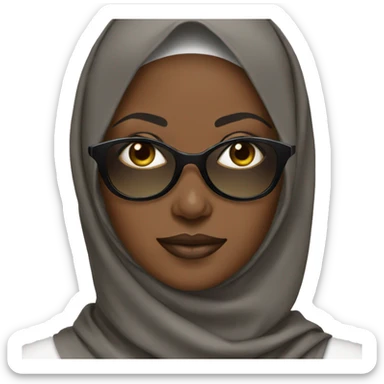 African woman hijab sunglasses  sticker