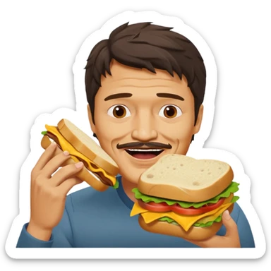 Pedro Pascal eating a sandwich meme emoji sticker