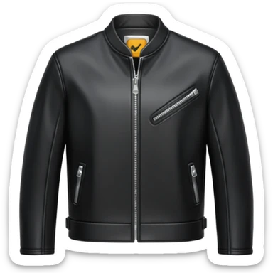a jacket with silver zipper sticker