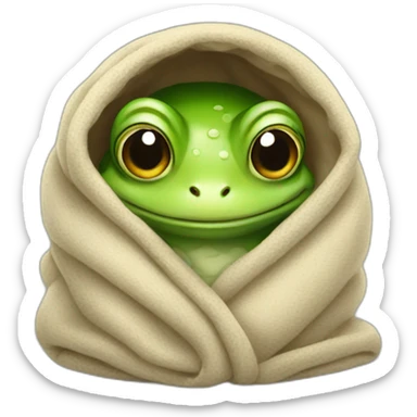 Little Frog in a blanket sticker