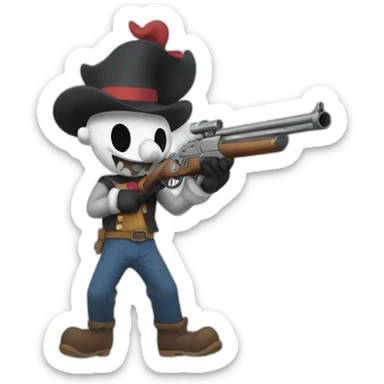 Cuphead with shotgun sticker