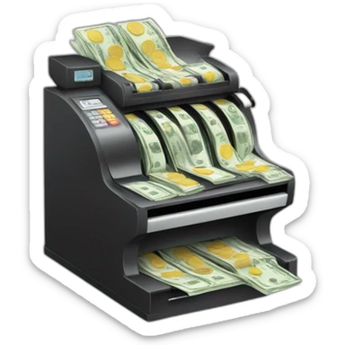 cash register overflowing with money sticker