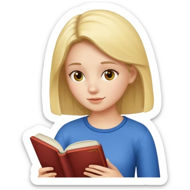 Girl reading a book sticker