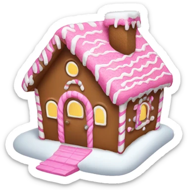 A pink gingerbread house sticker