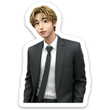 stylish boy in formal attire sticker