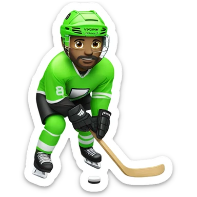 Hockey player neon green sticker