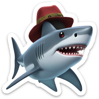 Shark with a top suck my balls hat sticker