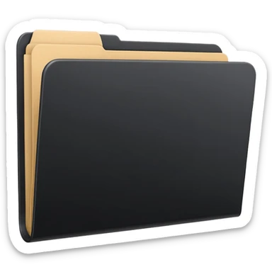 a single closed black top tab file folder sticker