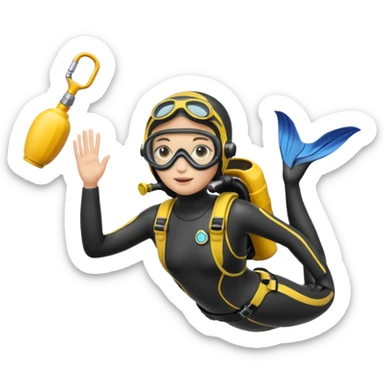 diver woman sticker